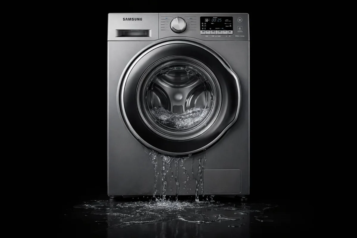 Reparo de vazamento em máquina de lavar